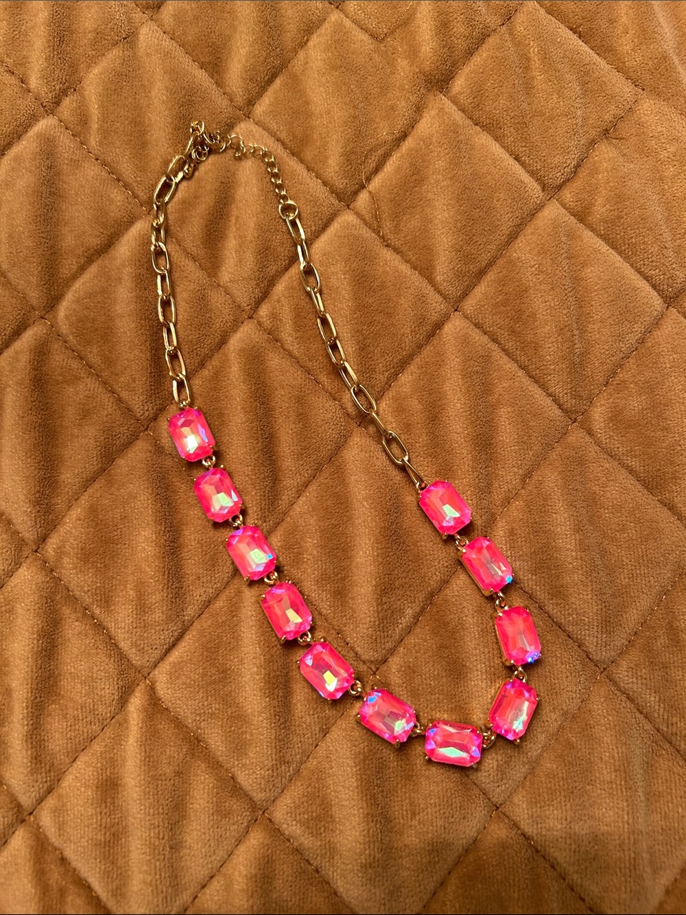 Pink gem necklace